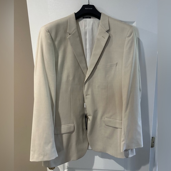 SuitShop - Men’s Tan Suit Jacket - 48 Long - Slim Fit *New with Tags* - Picture 1 of 5